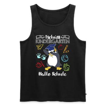 Tschüss Kindergarten Hallo Schule 1. Klasse - Männer Premium Bio Tank Top - Schwarz - Vorne - Michal (187cm)
