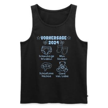 Vohersage 2024 werdende Mama 2024 bald Papa - Männer Premium Bio Tank Top - Schwarz - Vorne - Michal (187cm)
