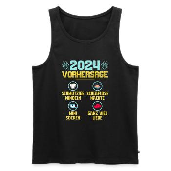Bald Papa 2024 werdenden Mutter 2024 Baby - Männer Premium Bio Tank Top - Schwarz - Vorne - Michal (187cm)