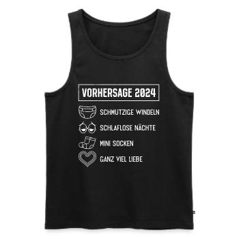 Werdende Mama 2024 Baby Vorhersage 2024 Bald Papa - Männer Premium Bio Tank Top - Schwarz - Vorne - Michal (187cm)