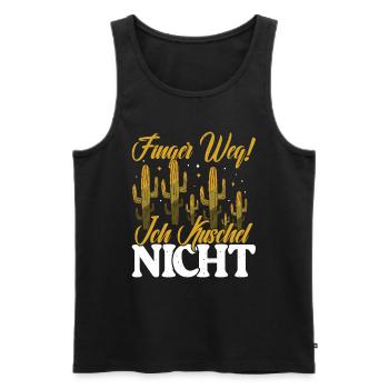 Finger weg! Ich kuschel nicht Kaktusliebhaber - Männer Premium Bio Tank Top - Schwarz - Vorne - Michal (187cm)