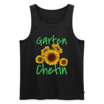 Garten Chefin Sonnenblumen Gartenfreundin Blumen - Männer Premium Bio Tank Top - Schwarz - Vorne - Michal (187cm)