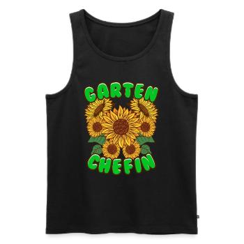 Garten Chefin Sonnenblumen Gartenfreundin - Männer Premium Bio Tank Top - Schwarz - Vorne - Michal (187cm)