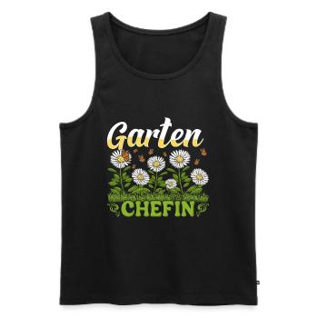 Garten Chefin Gänseblümchen Gärtnerin Blumenliebe - Männer Premium Bio Tank Top - Schwarz - Vorne - AI Model Male 178 light (178cm)