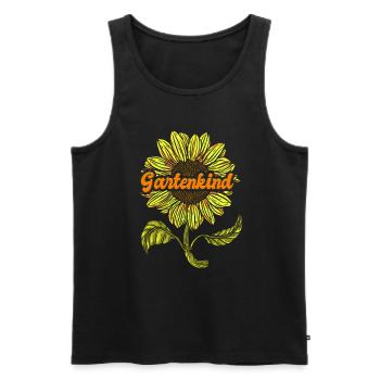 Gartenkind Sonnenblumen Gartenfreunde Blumenliebe - Männer Premium Bio Tank Top - Schwarz - Vorne - AI Model Male 178 light (178cm)