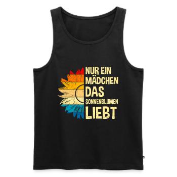 Nur ein Mädchen das Sonnenblumen liebt Garten Girl - Männer Premium Bio Tank Top - Schwarz - Vorne - Michal (187cm)