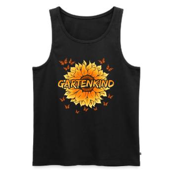 Gartenkind Sonnenblumen Kinder Gartenfreunde - Männer Premium Bio Tank Top - Schwarz - Vorne - AI Model Male 178 light (178cm)