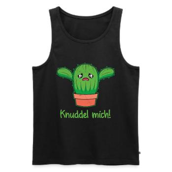 Knuddel mich! Kaktuspflanzen Botanik Gärtnerin - Männer Premium Bio Tank Top - Schwarz - Vorne - Michal (187cm)