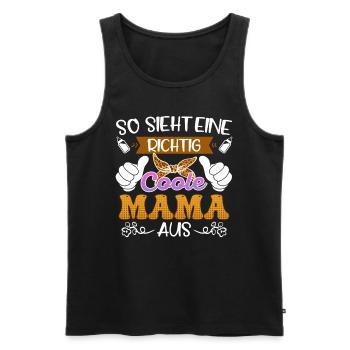 Mütter So sieht eine richtig coole Mama aus 2024 - Männer Premium Bio Tank Top - Schwarz - Vorne - Michal (187cm)