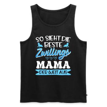 Zwilllinge So sieht die beste Zwillingsmama aus - Männer Premium Bio Tank Top - Schwarz - Vorne - Michal (187cm)