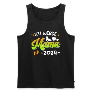 Ich werde Mama 2024 Baby Ankündigung 2024 - Männer Premium Bio Tank Top - Schwarz - Vorne - Michal (187cm)