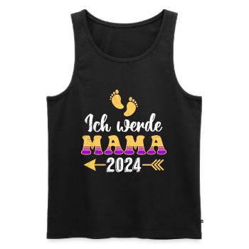 Ich werde Mama 2024 Ankündigung Baby 2024 - Männer Premium Bio Tank Top - Schwarz - Vorne - Michal (187cm)