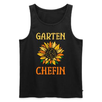 Garten Chefin Sonnenblumen Gartenfreundin - Männer Premium Bio Tank Top - Schwarz - Vorne - Michal (187cm)