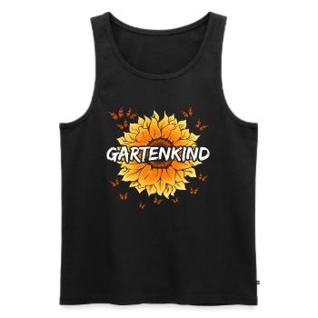 Gartenkind Sonnenblumen Kinder Gartenfreunde - Männer Premium Bio Tank Top - Schwarz - Vorne - AI Model Male 178 light (178cm)