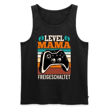 Level Mama freigeschaltet Baby Vorhersage 2024 Mom - Männer Premium Bio Tank Top - Schwarz - Vorne - Michal (187cm)