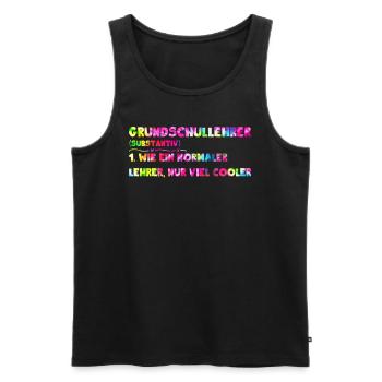 Grundschullehrer Normaler Lehrer aber cooler - Männer Premium Bio Tank Top - Schwarz - Vorne - Michal (187cm)