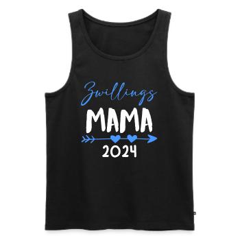 Zwillings Mama 2024 werdende Mutter 2024 - Männer Premium Bio Tank Top - Schwarz - Vorne - Michal (187cm)