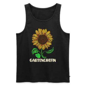 Garten Chefin Sonnenblumen Gartenfreundin Blumen - Männer Premium Bio Tank Top - Schwarz - Vorne - Michal (187cm)