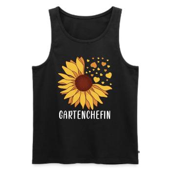 Garten Chefin Sonnenblumen Gartenfreundin Blumen - Männer Premium Bio Tank Top - Schwarz - Vorne - Michal (187cm)