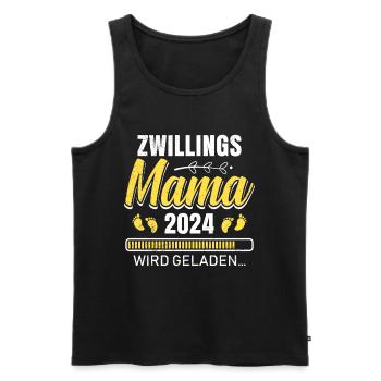 Zwillingsmama wird geladen 2024 Zwillinge - Männer Premium Bio Tank Top - Schwarz - Vorne - Michal (187cm)