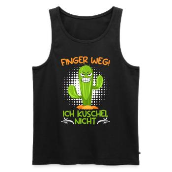 Finger weg! Ich kuschel nicht Kaktusliebhaber - Männer Premium Bio Tank Top - Schwarz - Vorne - Michal (187cm)
