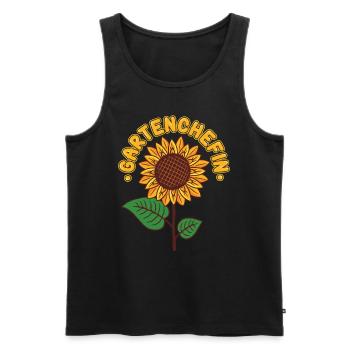 Garten Chefin Sonnenblumen Gartenfreundin - Männer Premium Bio Tank Top - Schwarz - Vorne - Michal (187cm)