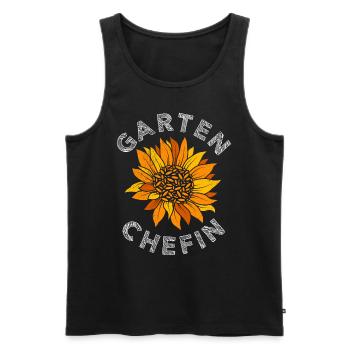 Garten Chefin Sonnenblumen Gartenfreundin - Männer Premium Bio Tank Top - Schwarz - Vorne - Michal (187cm)