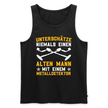 Unterschätz nie einen alten Mann Metalldetektor - Männer Premium Bio Tank Top - Schwarz - Vorne - Michal (187cm)