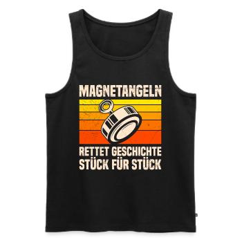 Magnetangler Rettet Geschichte Magnetfischen - Männer Premium Bio Tank Top - Schwarz - Vorne - Michal (187cm)