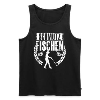 Schmutz Fischen Sondengänger mit Detektor - Männer Premium Bio Tank Top - Schwarz - Vorne - AI Model Male 178 light (178cm)