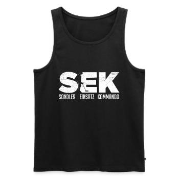 Sondler im Einsatz Sondengänger mit Detektor - Männer Premium Bio Tank Top - Schwarz - Vorne - AI Model Male 178 light (178cm)