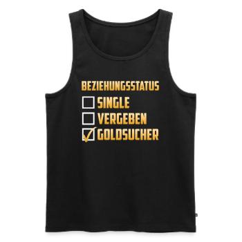 Beziehungsstatus Single Vergeben Goldsucher - Männer Premium Bio Tank Top - Schwarz - Vorne - AI Model Male 178 light (178cm)