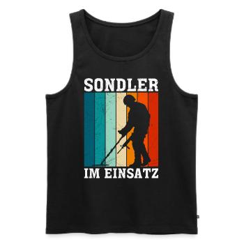 Sondler im Einsatz Sondengänger mit Detektor - Männer Premium Bio Tank Top - Schwarz - Vorne - AI Model Male 178 light (178cm)
