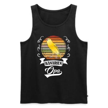Opa Kanarien Grandpa Canary Vogelliebhaber - Männer Premium Bio Tank Top - Schwarz - Vorne - AI Model Male 178 light (178cm)