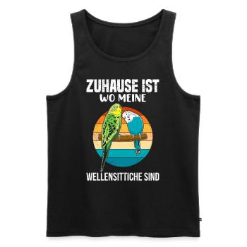 Zuhause ist wo meine Wellensittiche sind - Männer Premium Bio Tank Top - Schwarz - Vorne - Michal (187cm)