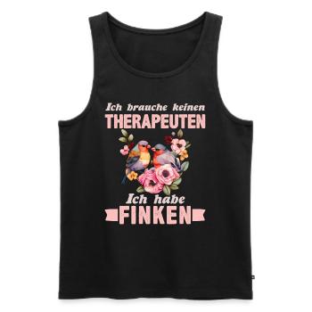 Finkenvogel Ich brauch keinen Therapeuten - Männer Premium Bio Tank Top - Schwarz - Vorne - Michal (187cm)