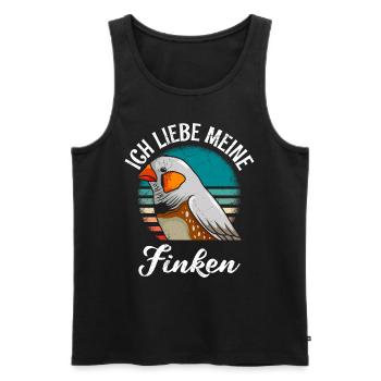 Ich liebe meine Finken Vogelliebhaber Vogelbesitz - Männer Premium Bio Tank Top - Schwarz - Vorne - Michal (187cm)