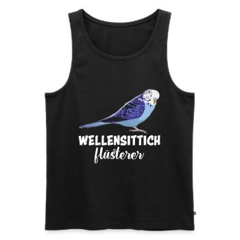Vogelfreund Wellensittich Flüsterer Sittiche - Männer Premium Bio Tank Top - Schwarz - Vorne - Michal (187cm)