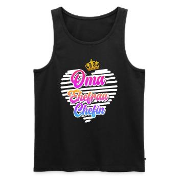 Oma Chefin Großmutter Muttertag Granny Ehefrau - Männer Premium Bio Tank Top - Schwarz - Vorne - AI Model Male 178 light (178cm)