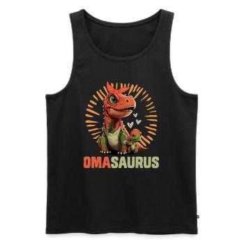 Omasaurus Dinosaurier Grandma Muttertag Granny - Männer Premium Bio Tank Top - Schwarz - Vorne - AI Model Male 178 light (178cm)