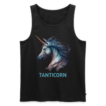 Tanticorn Einhorn Fan Muttertag Unicorn Fan Aunt - Männer Premium Bio Tank Top - Schwarz - Vorne - Michal (187cm)