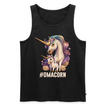 Oma Einhorn Muttertag Fans Grandma Omi - Männer Premium Bio Tank Top - Schwarz - Vorne - Michal (187cm)