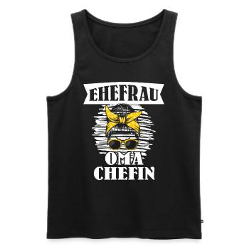 Oma Ehefrau Chefin Legende Großmutter Grandma - Männer Premium Bio Tank Top - Schwarz - Vorne - Michal (187cm)