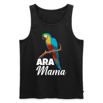 Ara Mama Papagei Fan Vogelliebhaber Macaw - Männer Premium Bio Tank Top - Schwarz - Vorne - AI Model Male 178 light (178cm)