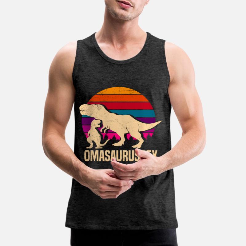 Omasaurus Muttertag Großmutter Dinosaurier Männer Premium Bio Tank Top