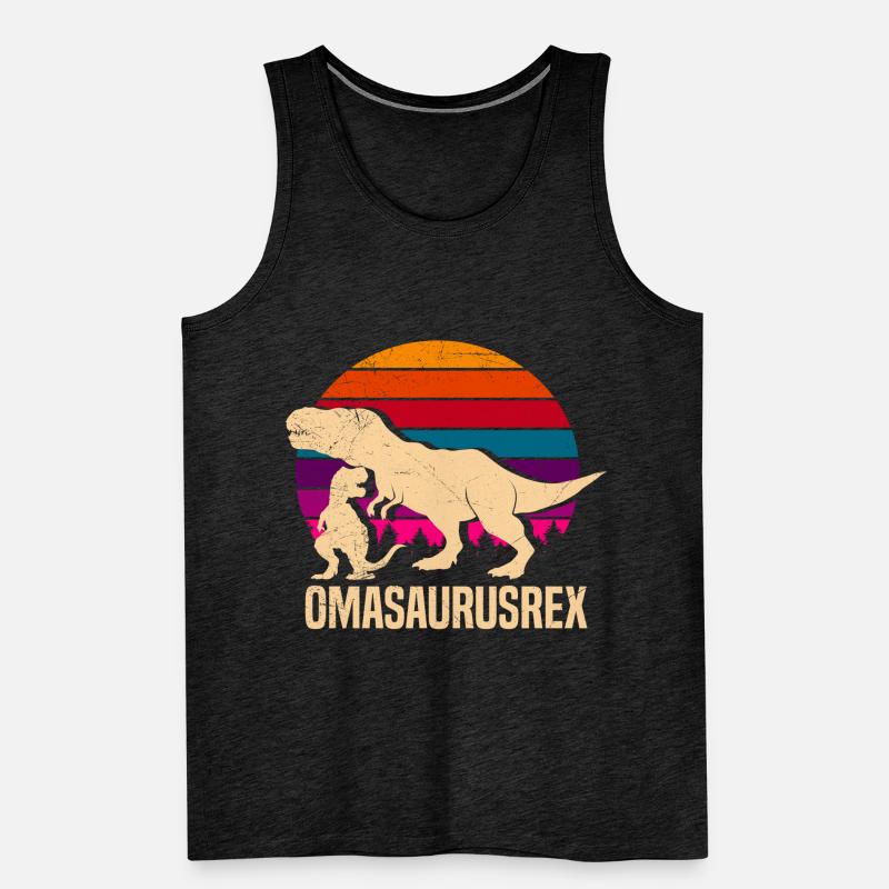 Omasaurus Muttertag Großmutter Dinosaurier Männer Premium Bio Tank Top
