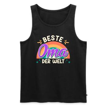 Weltbeste Oma Muttertag Beste Oma Super Grandma - Männer Premium Bio Tank Top - Schwarz - Vorne - Michal (187cm)