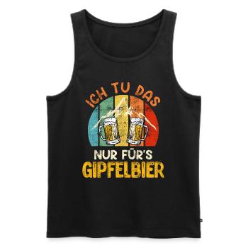 Wanderer lustig Bierfan Gipfelbier Summit - Männer Premium Bio Tank Top - Schwarz - Vorne - Michal (187cm)