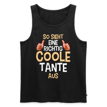 Coole Tante Muttertag Beste Tanten Best Aunt - Männer Premium Bio Tank Top - Schwarz - Vorne - AI Model Male 178 light (178cm)