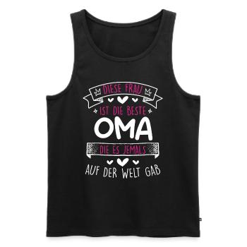 Weltbeste Oma Muttertag coole Oma Granny - Männer Premium Bio Tank Top - Schwarz - Vorne - Michal (187cm)